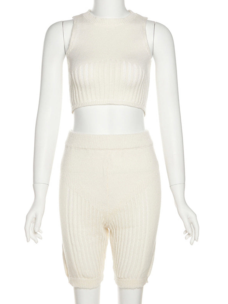 Kate & Mallory® 2-Piece Knit Sleeveless Top & Cropped Pants Set 